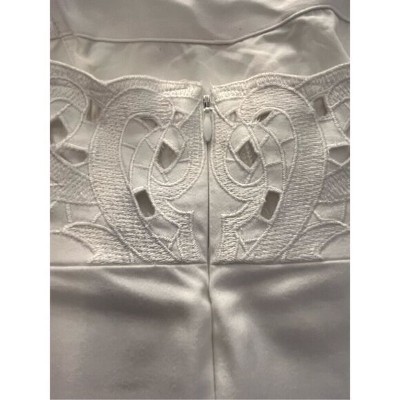 White House Black Market White Strapless Dress with Beaded Lace Bodice. Size 8. - Picture 8 of 10